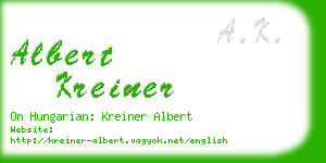 albert kreiner business card